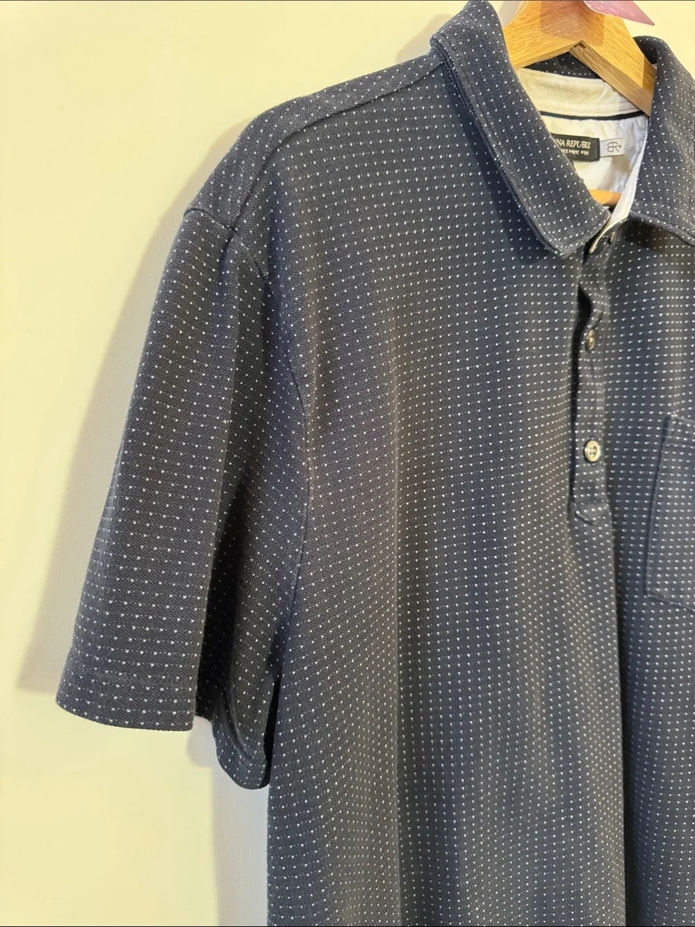 Banana Republic Navy Microdot Polo Shirt